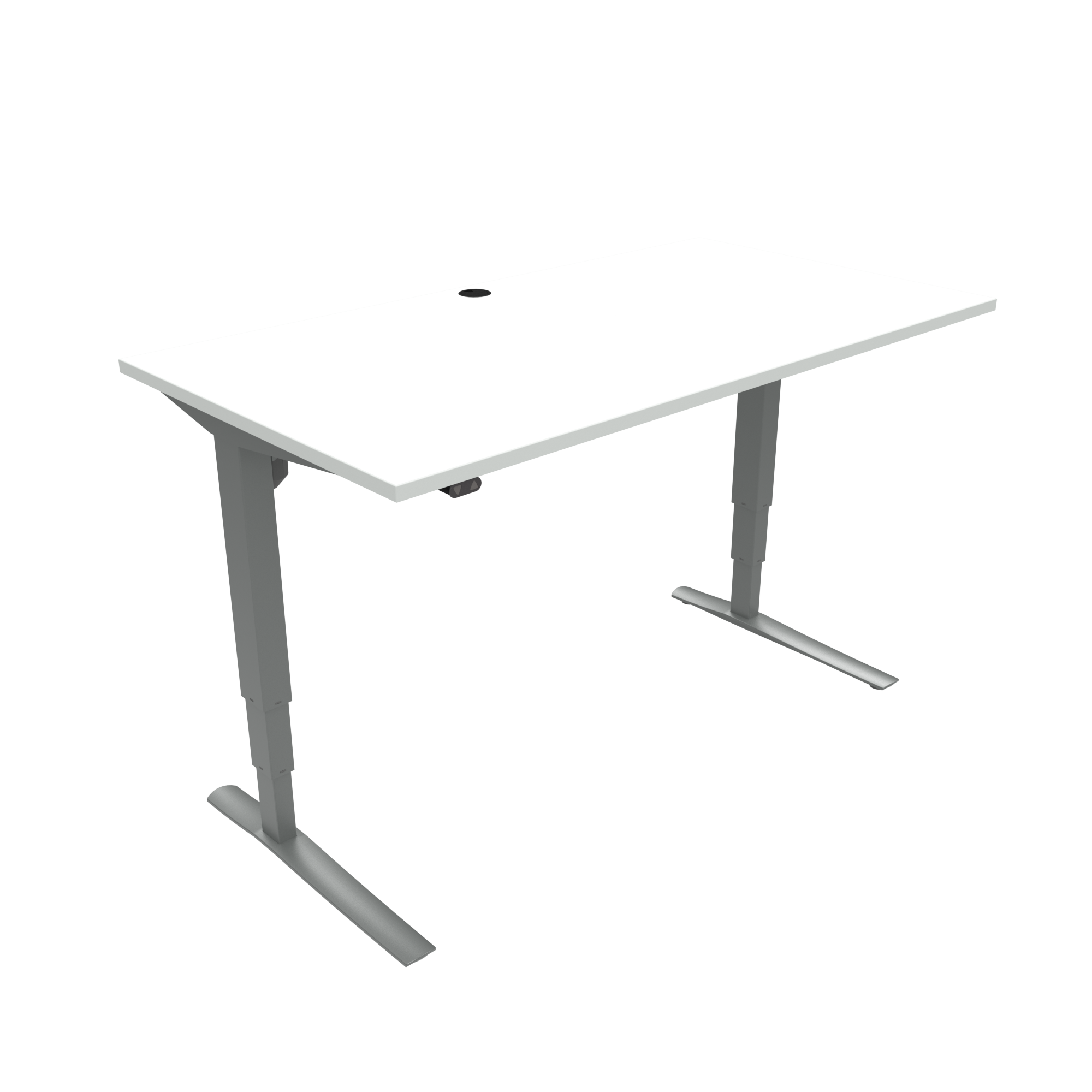 ConSet 501-43 EHA desk 1200w 800d silver frame white top